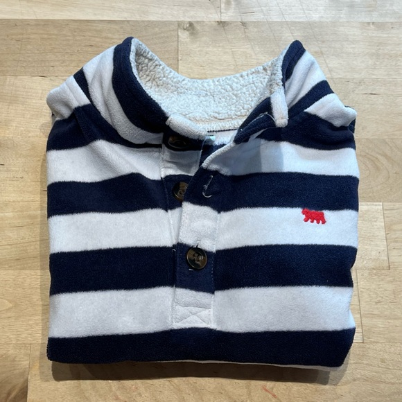 CARTER’S STRIPED FLEECE PULLOVER BUTTONED SWEATER SWEATSHIRT size 4T toddler - Picture 3 of 6